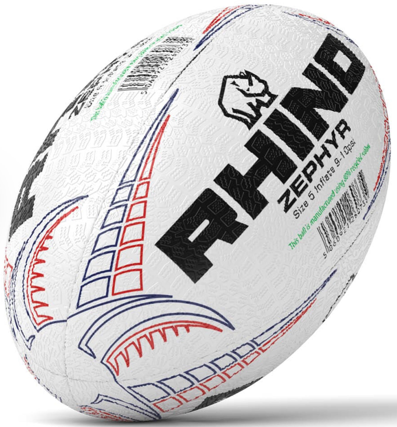 Paquete de 20 Balones de Rugby Rhino Reciclado Zephyr #5