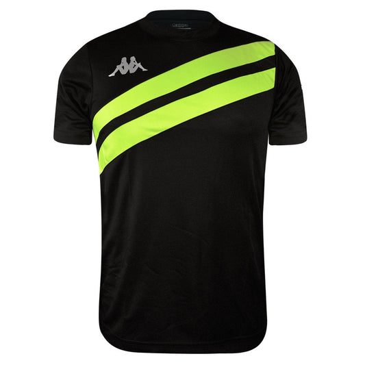 Jersey Kappa de Caballero Básico Negro con Amarillo Neon