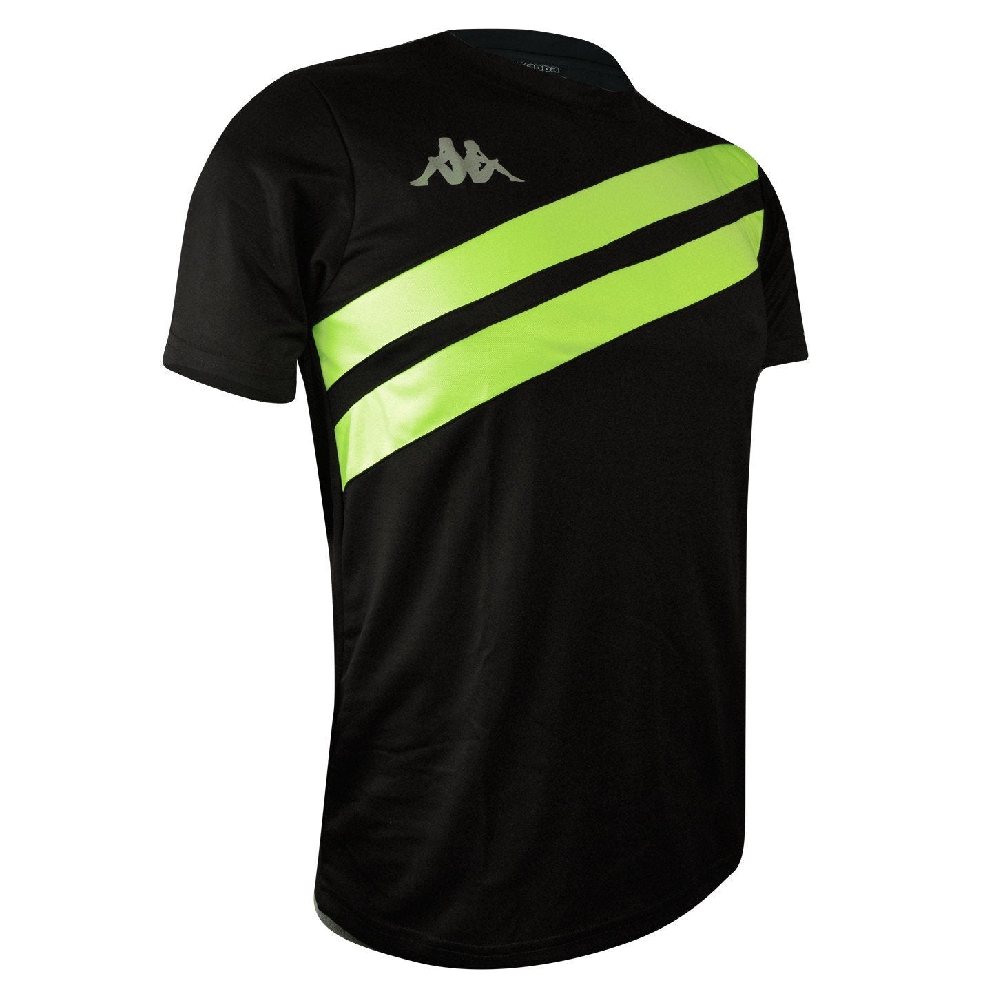 Jersey Kappa de Caballero Básico Negro con Amarillo Neon